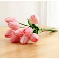 thumbnail image 3 of 12 flores artificiales de tulipanes de color rosa claro, flores de plástico falsas, decoración para bodas, fiestas, hogar, oficina, bricolaje, 3 of 5