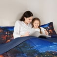 thumbnail image 5 of Feelyou Ancient Japanese House Twin Bedding Sets 7-Piece, Dreamy Streetscape Bedding Comforter Set, Retro Tokyo Theme Reversible Sheet Sets, Breathable Home Decor, 5 of 9