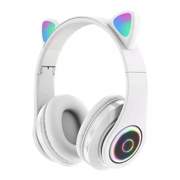 Audífonos para niños de Diadema Gadgets and Fun Bluetooth orejas de gato con Luces LED con micrófono
