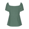 thumbnail image 2 of Fancifize Summer Shirts for Women Short Sleeve Pleated T Shirt Spring Trendy Tunic Tops Casual V Neck Going Out Y2k Outfits, 2 of 5