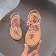thumbnail image 4 of Honeeladyy Toddler Kid Shoes Toddler Girls Summer Sandals Little Kid Open Toe Princess Dress Flats Sandals Leather Rubber Sole Princess Sandals Pink Sales, 4 of 5