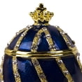 thumbnail image 5 of Jewelry Gift Box for Necklace Swarovski Crystals Winding Egg with Crown Blue Imperial Egg Jewelry Box (Small) 1.57 x 2.9-inch Desk Trinkets Unique Boxes, 5 of 8