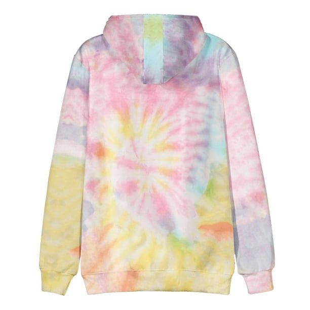 Pink and yellow tie dye hoodie sale