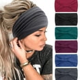 thumbnail image 2 of Yoyauz Women's Extra Wide Headband - Large Bohemian Turban Headband Black Soft Elastic Sports Yoga Running Headband Anti-Slip Elastic Hair Accessory, 2 of 18