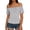 Gray, variant on Women's Summer Cap Sleeve Boat Neck Off Shoulder Top Going Out Slim Fit Tops Y2K Tight Shirts Yellow,M