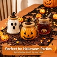 thumbnail image 3 of Cute Halloween-themed Clear Glass Tumbler With Lid Featuring Designs Of A Cow Ghost And A Pumpkin A Large-capacity Kitchen Drinking Glass., 3 of 5