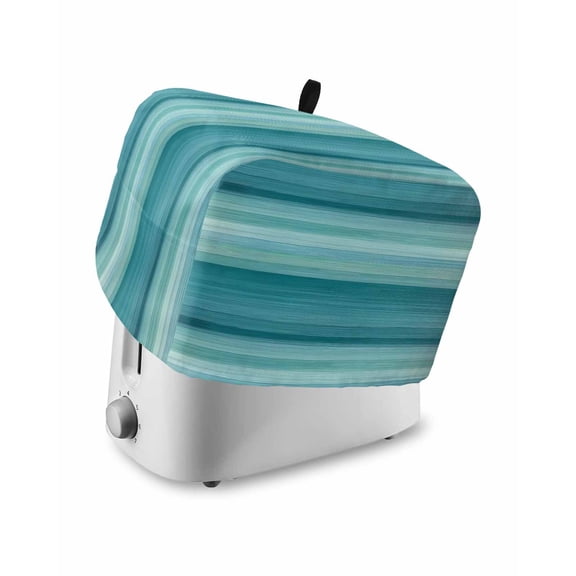 Fsddascl Teal Turquoise Aqua Ombre Small Toaster Cover 2 Slice, Kitchen Appliance Covers, Contemporary Abstract Lines Toaster Oven Cover with Loop, Bread Machine Cover Polyester Dust Cover