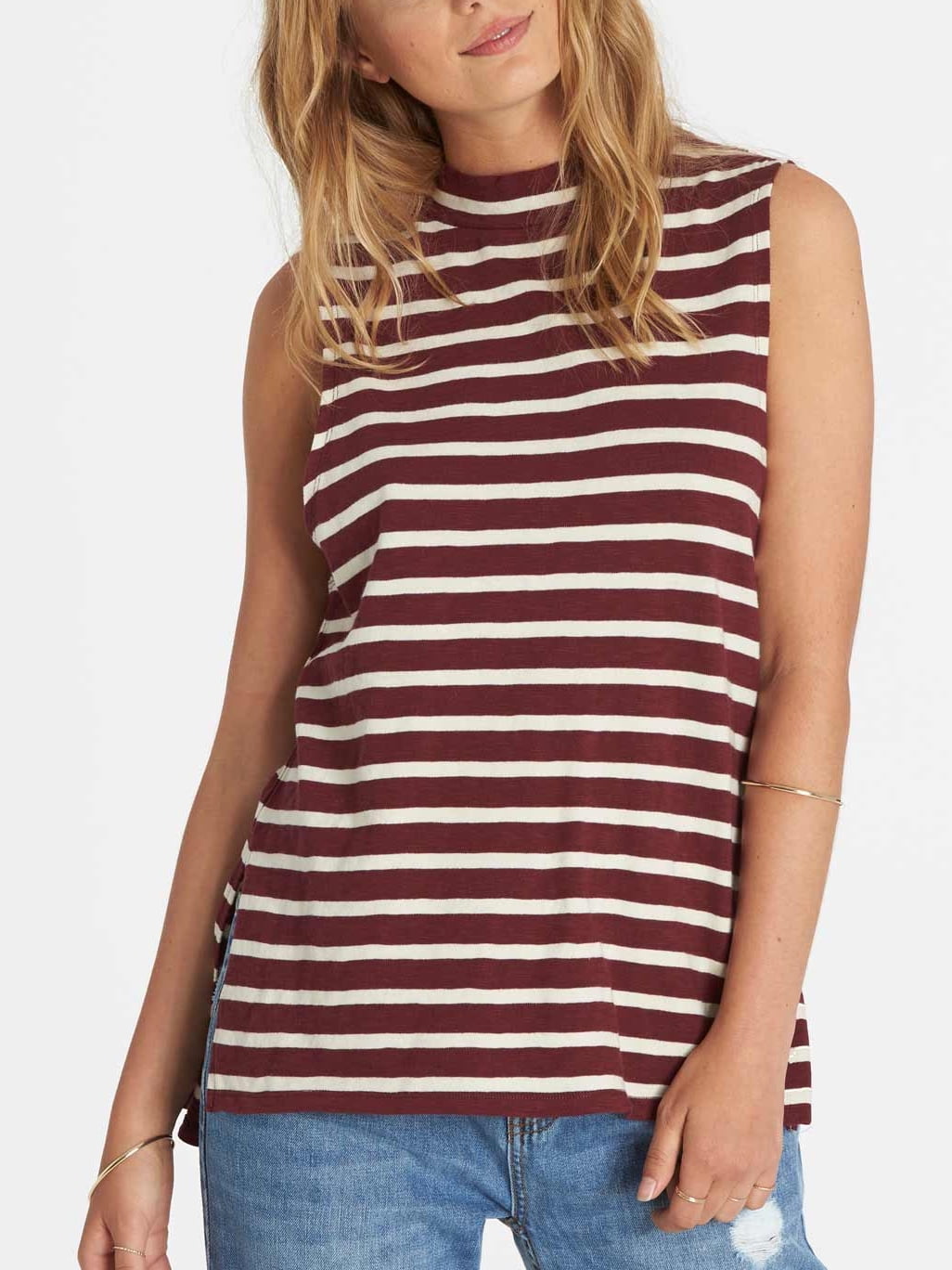 mock neck muscle tee