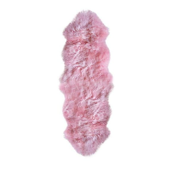 2' X 6' X 2' Pink Double Sheepskin Area Rug