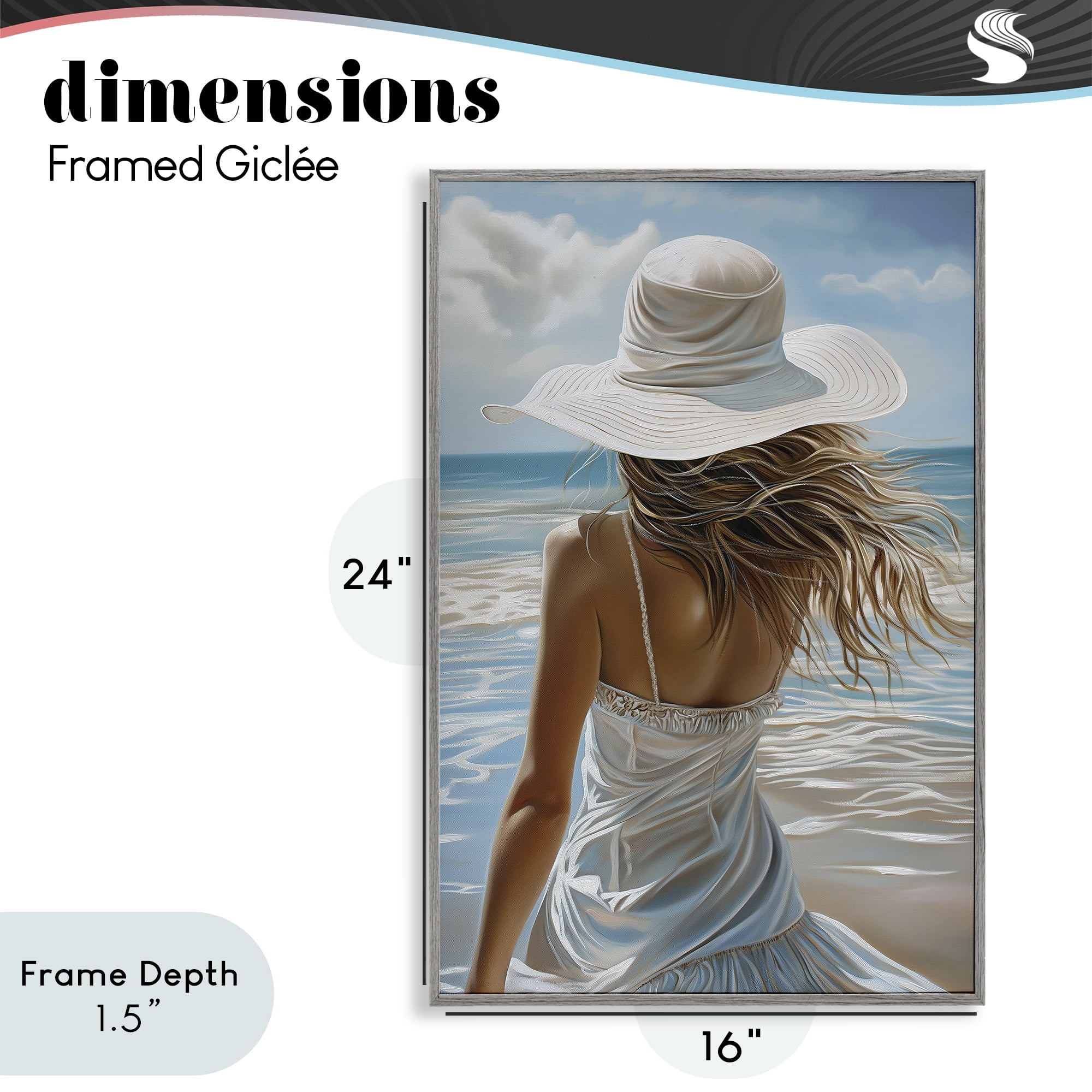 Stupell Industries Day Dreaming Summer Beach Gray Framed Giclee Art, design by Imagine It Images