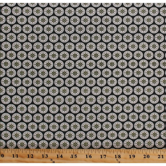 Cotton Compass Roses Compasses Navigation Travel Nautical Meridian Cotton Fabric Print by Yard (50038-4)