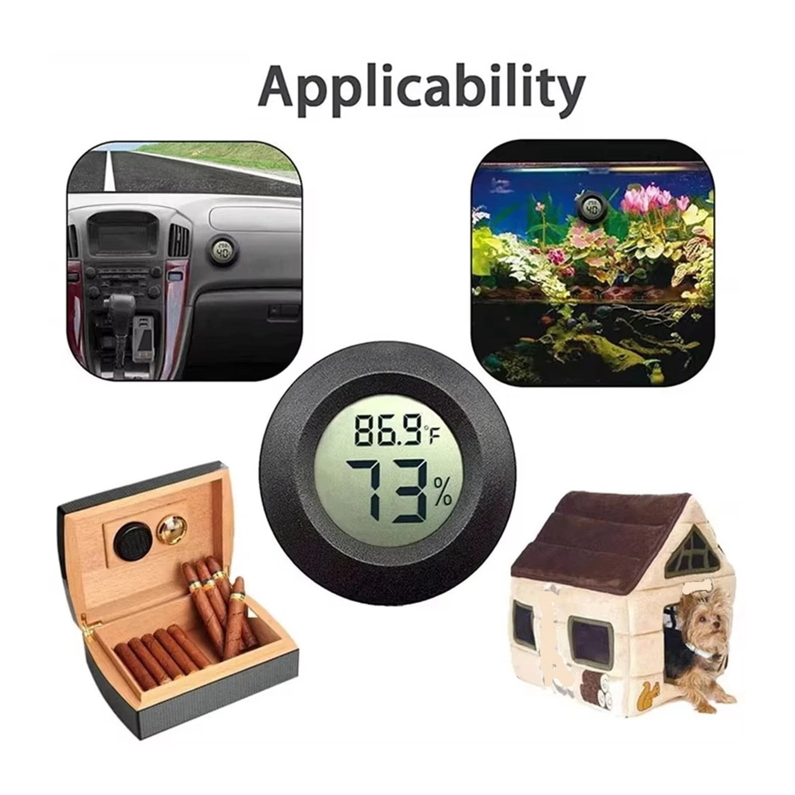 4PCS LCD Digital Thermometer Hygrometer Indoor Room Electronic Temperature Humidity Meter Sensor - WHITE