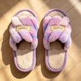 thumbnail image 5 of SAWOBUUN Womens Open Toe Fuzzy Slippers Memory Foam Non Slip Soft Sole Plush House Shoes Slip On Indoor Outdoor Slippers Warm Cozy, 5 of 8