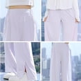 thumbnail image 4 of Lenpel Girls' Wide Leg Pants Lightweight Elastic High Waisted Loose Trousers Baggy Casual Pants with Pockets 5-14 Y, 4 of 7