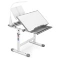 thumbnail image 6 of COSVALVE Height Adjustable Kids Study Desk & Chair Set Children School Boy Girl Table Large Writing Board Desk with LED Lamp,Drawer,Bookstand (Gray), 6 of 24
