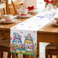 thumbnail image 5 of Easter Gnomes Bunnies Table Runner 108 Inches, Spring Easter Eggs Floral Leaves Bed Runner Dresser Scarves Tabletop for Indoor Outdoor Parties/Ceremony/Banquet, 13"x 108", 5 of 8