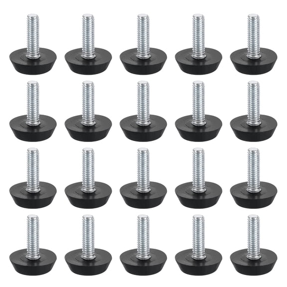20Pcs M6 Furniture Levelers, 25mm Adjustable Furniture Feet Threaded Screw-in