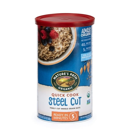 Natureâ??s Path Quick Cook Steel Cut Oatmeal, Healthy, Organic & Sugar Free, 1 Canister, 24 Ounces (Pack of 6) Quick Cook Steel Cut (Best Way To Cook Steel Cut Oats)