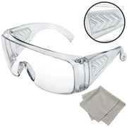 MAGNI PROS Safety Goggles Anti-Fog & Splash Resistant, Ultra Lightweight Can be worn over Glasses with Comfort Nose Piece & Cleaning Cloth