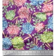 thumbnail image 1 of Soimoi polyester Crepe Fabric Leaves & Wild Flower Fabric Prints By Yard 52 Inch Wide, 1 of 1