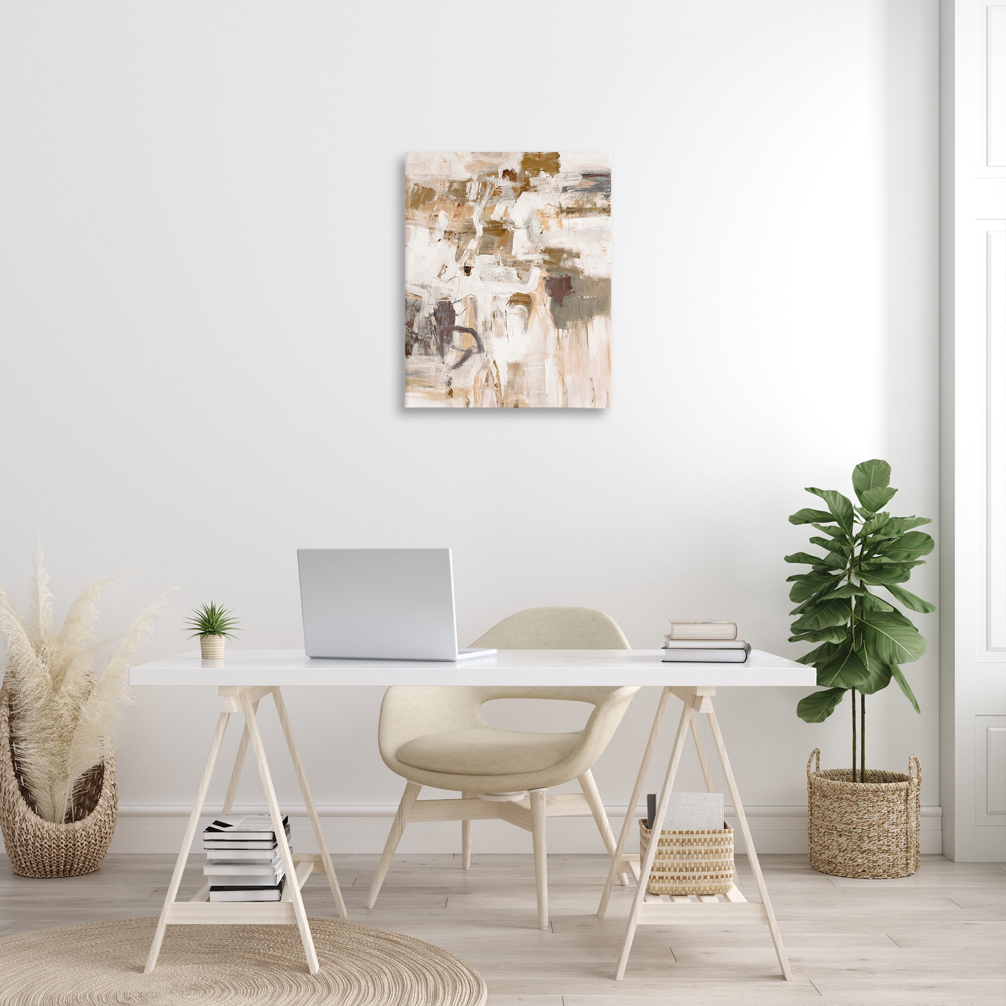 Stupell Industries Beige Abstract Pattern Abstract Painting Gallery Wrapped Canvas Art Print Wall Art, 24 x 30