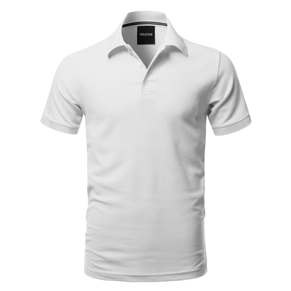FashionOutfit Men's Solid Short Sleeves Basic Quality Side Slit Performance Polo Shirt