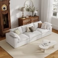 thumbnail image 3 of The Magic Home 118" Sofa Couch, Cloud Modular Sectional Sofa, Modern Linen Deep Comfy Couches for Living Room, Apartment, Office, Washable Replaceable Covers, 3 Seater White Couch, 3 of 17