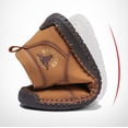 thumbnail image 3 of Xfvqtps Mens Snow Boots Mid Top Lace Up Plush Fleece Line Suede Sole Fashion Retro Comfortable Non Slip Warm Winter Casual Short Leather Shoes, 3 of 9
