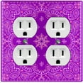 thumbnail image 1 of Metal Light Switch Plate Cover Violet Floral Bandana Paisley Tile Pattern TIL054, 1 of 13