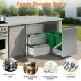 thumbnail image 4 of Jocisland Outdoor Kitchen Drawers 28"×23"×23" Stainless Steel, Single Door Trash & 3-Drawer Cabinet, Built-in BBQ Island Storage, 4 of 9