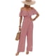 thumbnail image 3 of Plisados A Rayas para Mujer, Elegantes, de Verano, con Tirantes y Pantalones de Pierna , . Vino Tinto XL, 3 of 7
