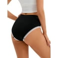 thumbnail image 3 of INSPIRE CHIC Women's Lace Trim Mid-Waisted Briefs Butt Lifter No Trace Underwear S Black, 3 of 4