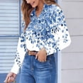 thumbnail image 2 of TaTaai Women Long Sleeve Collared Printed Shirt Casual Button Down Blouse Ladies Weekend Outdoor Vacation Wear Soft Comfortable Non See Through Versatile Stylish Top Gift, 2 of 6
