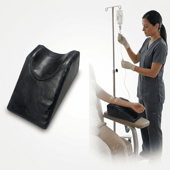 RUIFUU PU Leather Arm Support Cushion, Elevated Wedge Rest Pillow for Forearm, Ergonomic Armrest Pad for Salon Spa Home, 9.1"x5.9"x3.9".