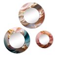 thumbnail image 2 of Designart "Exquisite Symphony of Waves Liquid Gold, Pink, and Blue I" Abstract Round Mirror Set of 3 - Modern Gold Round Bathroom Wall Mirror Set, 2 of 5