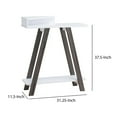 thumbnail image 5 of Benjara Baki 38" Modern Wood Side Console Table- Corner Compartment- White, 5 of 6