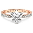 thumbnail image 3 of 4 Carat IGI Certified Heart Shape Lab Grown Diamond Engagement Ring | 14K Rose Gold | Claire Full Eternity Diamond Ring | FG-VS1-VS2 Quality Friendly Diamonds, 3 of 4