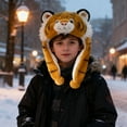 thumbnail image 2 of Tigre con gorra de 40 cm Peluche realista de tigre siberiano blanco y amarillo con gorra de dibujos animados para niños Peluche para niñas (2 estilos), 2 of 5