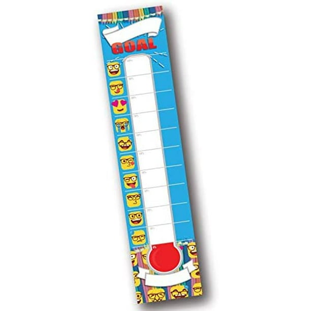 Emoji Dry Erase Goal Setting Fundraising Thermometer Goal Chart