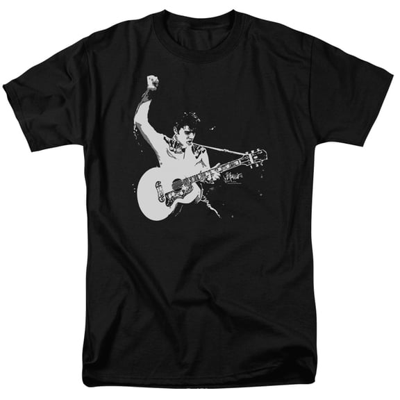 Elvis Presley - Black&White Guitarman - Short Sleeve Shirt - XXXXXX-Large