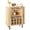 Natural, variant on Modern 28 Inch Fluted Wine Bar Cabinet with 8-Grid Wine Rack, Adjustable Shelves, Glass Holders, Tambour Doors, Hidden Storage, Liquor Coffee Station