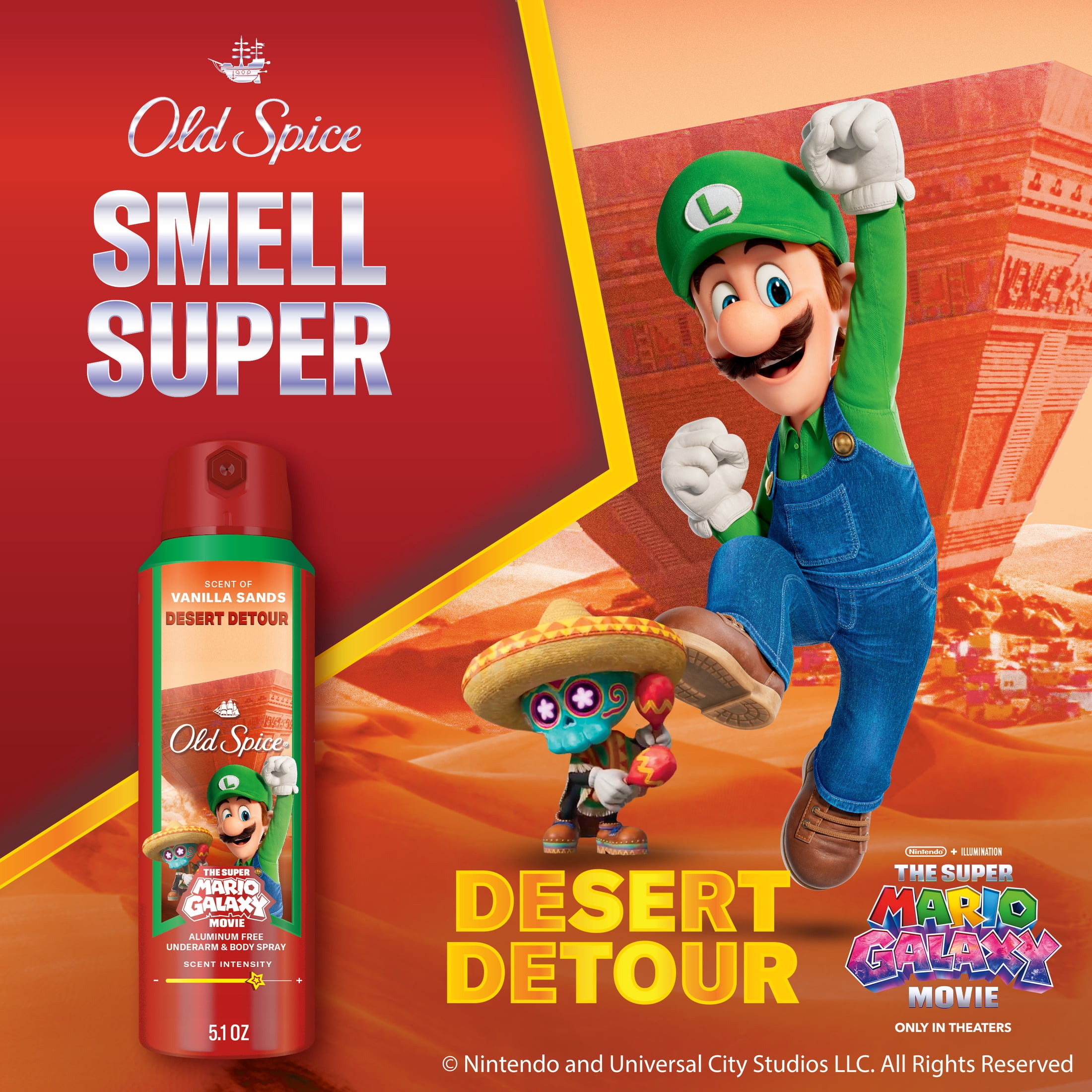 Old Spice Men's Body Spray, Desert Detour, Old Spice x The Super Mario Galaxy Movie, 5.1 oz