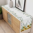 thumbnail image 3 of Sunflower Cotton Linen Rectangle Table Runners 13"x72", Summer Botanical Eucalyptus Leaves Weeping Coffee Table Runner Dresser Scarves Luxury Table Runners for Wedding Party Banquet Dinner Decor, 3 of 8