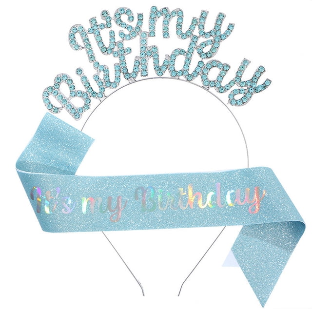 Accesorios para el Cabello para las Niñas Nuevo Cumpleaños Bandera Hombro Ceremonia Set. Este Es Mi Cumpleaños Tira Accesorios de Pelo Accesorios de Fiesta Decoraciones de Fiesta de Cumpleaños