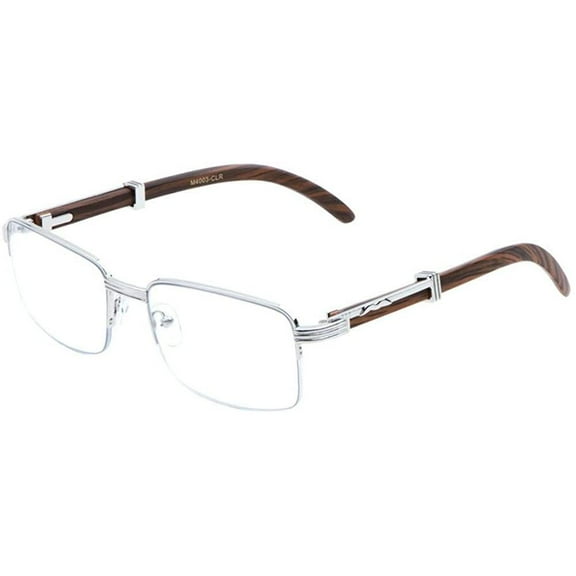 Wood Art Nouveau Vintage Semi Rimless Style Rich Frame Eyeglasses