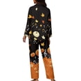 thumbnail image 2 of Renewold Loose Button Pajama for Fall Spring Winter Maple Leaves Pumpkins Athletic Clothing Size S 2 Pieces Women Casual Sweatshirt Sweatpants Set,Thanksgiving Holiday, 2 of 6