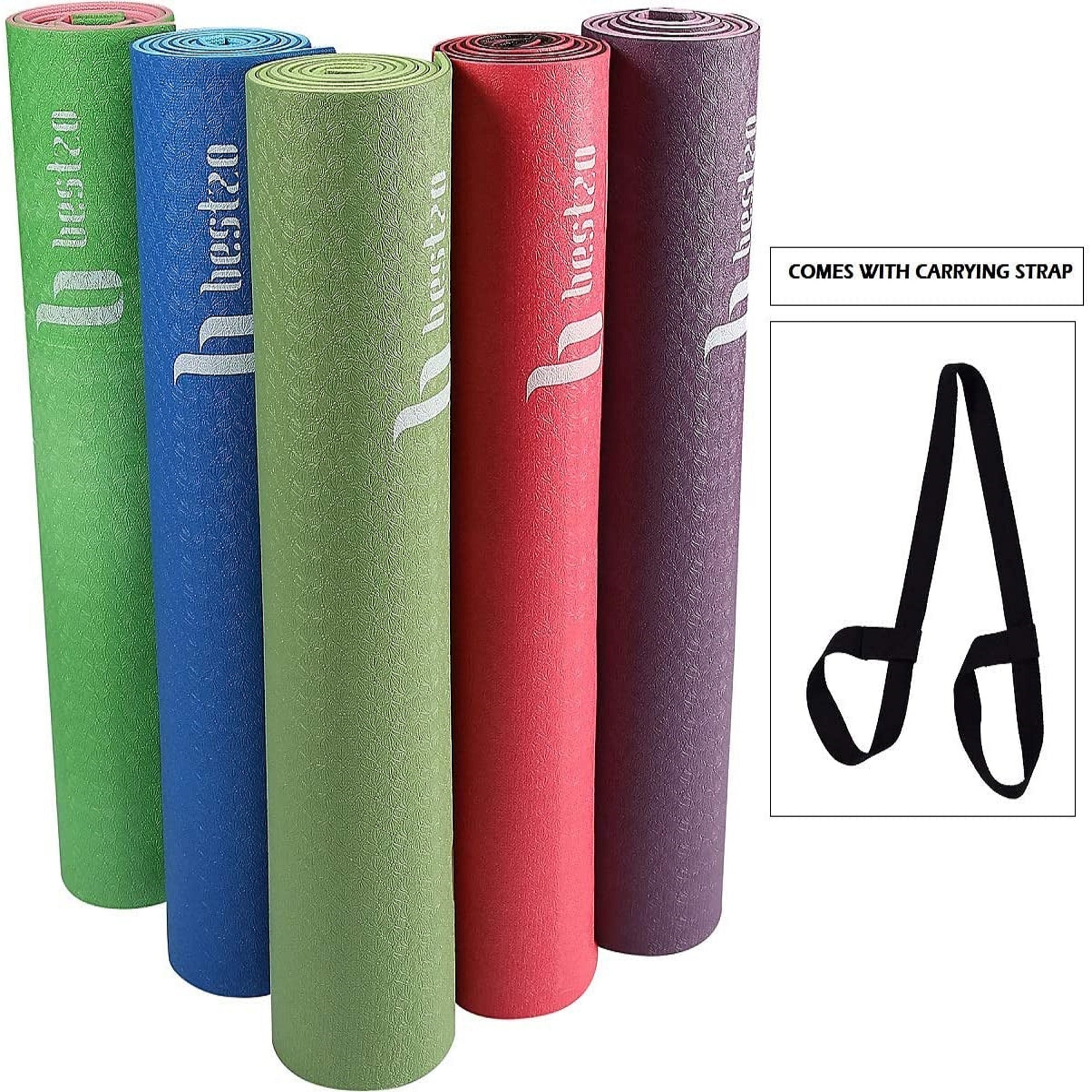 Bestzo HPE Yoga Mats-72"x 24", 1/4" Thick  Workout Mat for Yoga Fitness HPE Exercise Pilates Mat with Carrying Strap