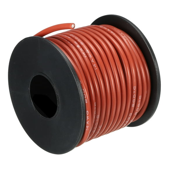Unique Bargains Silicone Wire 14AWG 14 Gauge Flexible Tinned Copper Standard High-Temperature Hookup Wire Brown 12m/39.4ft