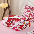 thumbnail image 5 of jejeloiu Bold Floral Zipper Twin Comforter Sets with Fitted Sheet and 2 Pillowcases For Girls,Exotic Print Zipper Bedding Set,Red Pink White,Pink Reversible,4 Pieces, 5 of 7