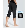 thumbnail image 6 of BALEAF Women's Swim Capris Pants 18" Quick Dry Modest Swimsuits 2025 UPF50+ Beach Bathing Suit Bottoms with Pockets Lightweight Black L, 6 of 7